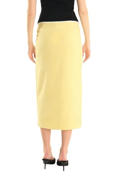 Endless Rose Front Slit Linen Blend Midi Skirt