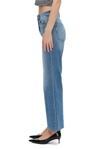 Bayeas Raw Hem Mid Rise Wide Leg Jeans