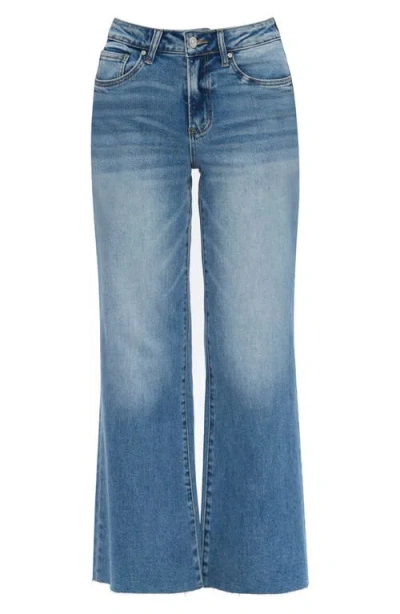 Bayeas Raw Hem Mid Rise Wide Leg Jeans