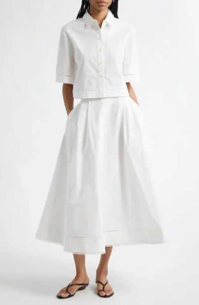 Rohe Róhe Ladder Stitch Inset Cotton Skirt