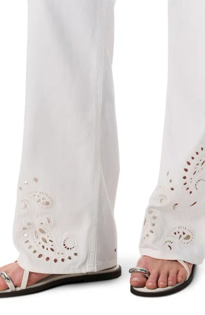 Rag & Bone Ultra Featherweight Phoebe High Rise Drawstring Jeans In White Eyelet