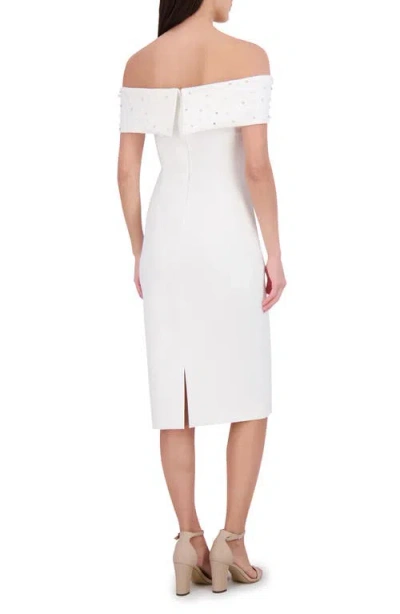 Eliza J Embellished Off The Shoulder Cocktail Midi Dress