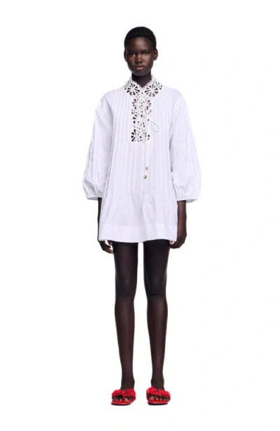 Sandro Short Dress With Lace Detail