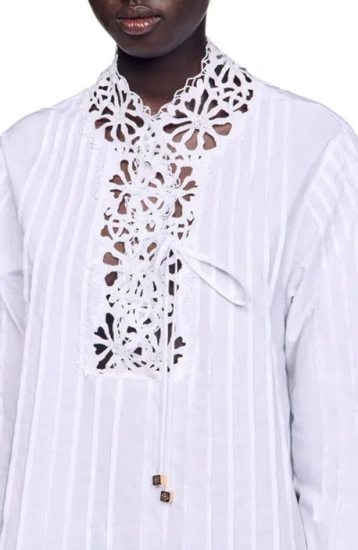 Sandro Short Dress With Lace Detail