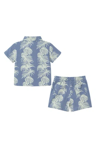 Andy & Evan Stripe Button-up Shirt & Shorts Set
