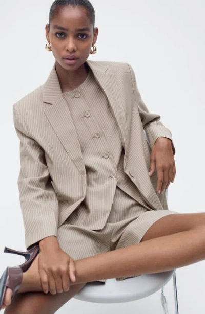 Mango Vivian Pinstripe Blazer