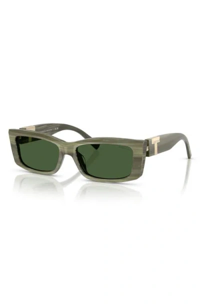 Tiffany & Co . 54mm Rectangular Sunglasses In Green