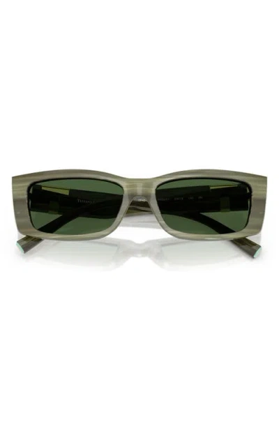 Tiffany & Co . 54mm Rectangular Sunglasses In Green