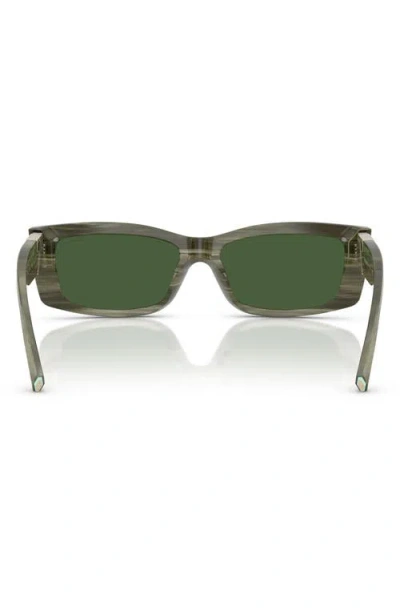 Tiffany & Co . 54mm Rectangular Sunglasses In Green