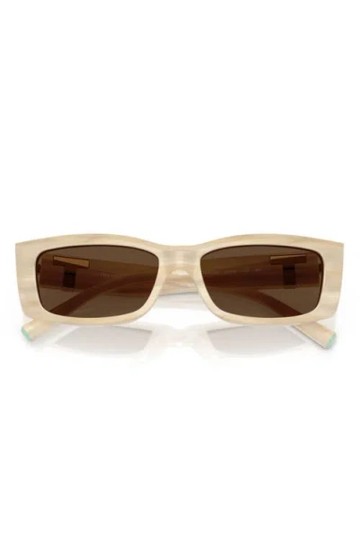 Tiffany & Co . 54mm Rectangular Sunglasses In Neutral