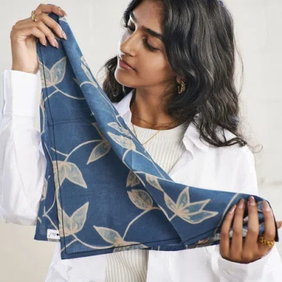 Studio Variously Folio Indigo Handcrafted Shibori Cotton Table Napkins