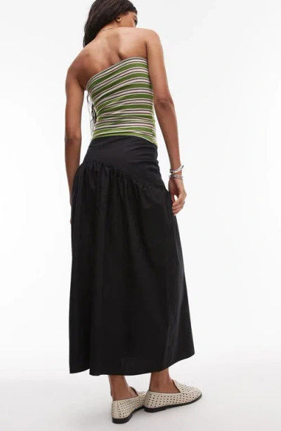 Topshop Cotton Poplin Maxi Skirt