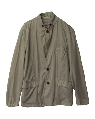 Acne Studios Button-front Jacket In Cream Cotton