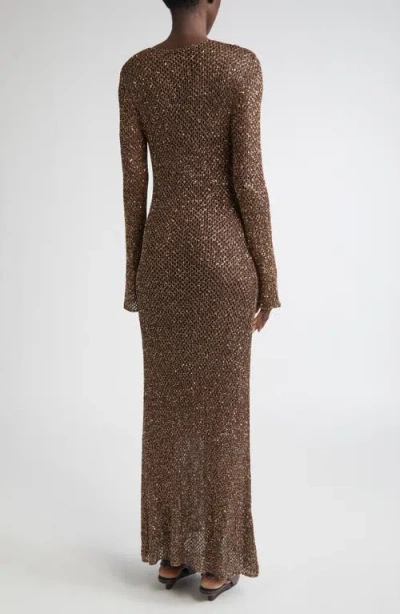 Altuzarra Ozzie Long Sleeve Sequin Maxi Sweater Dress