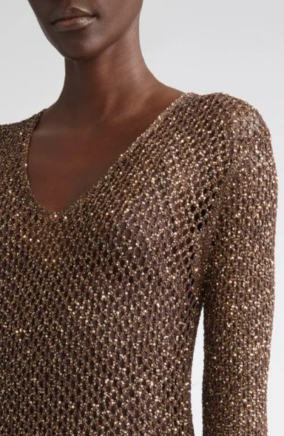 Altuzarra Ozzie Long Sleeve Sequin Maxi Sweater Dress