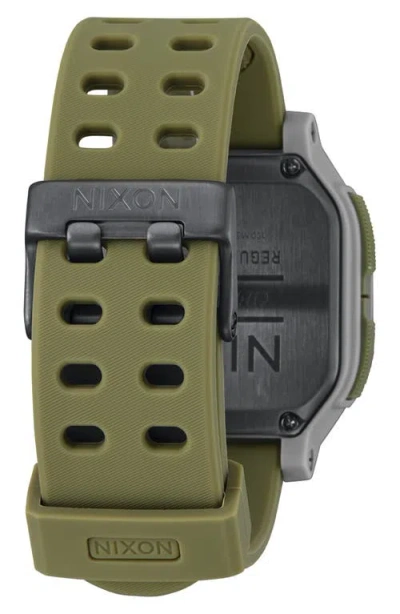 Nixon Regulus Expedition Silicone Strap Digital Chronograph Watch, 47.5mm In Gray