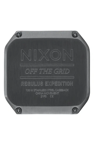Nixon Regulus Expedition Silicone Strap Digital Chronograph Watch, 47.5mm In Gray