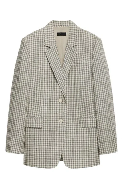 Theory Oversized Straight Linen-blend Blazer