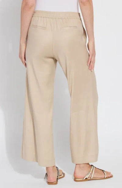 Lyssé Nixie Drawstring Linen Blend Wide Leg Pants In Neutral