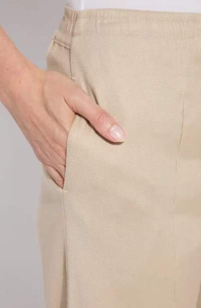 Lyssé Nixie Drawstring Linen Blend Wide Leg Pants In Neutral