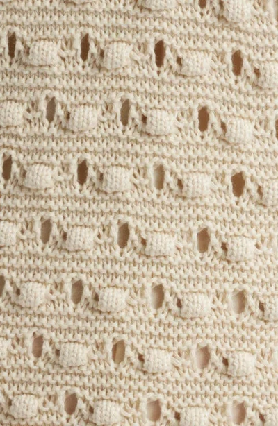 Frame The Bauble Piped Open-knit Cotton Mini Dress