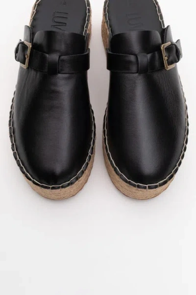 Forever & Always Shoes Novas Leather Platform Espadrille Mule