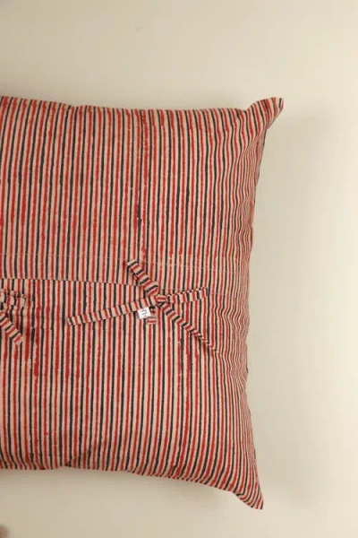 Ninéh Rustic Stripes Hand Block Print Pillow