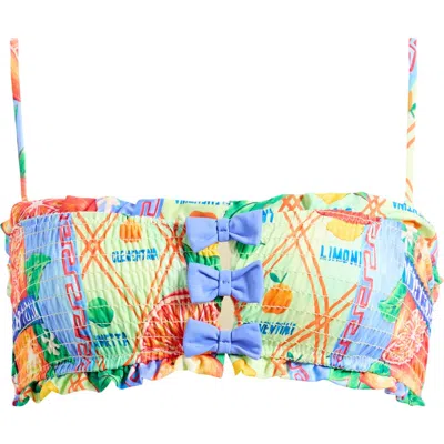 DAMSON MADDER DAMSON MADDER JESSIE SHIRRED BOW BIKINI TOP 