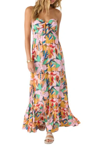 O'neill Isadora Floral Strapless Maxi Dress