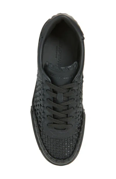 Dolce & Gabbana Round Toe Leather Low Top Sneakers