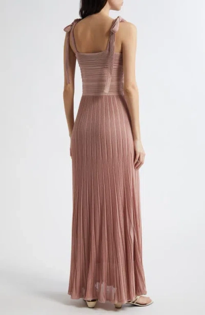 ZIMMERMANN ZIMMERMANN LUCKY TIE SHOULDER METALLIC RIB MAXI DRESS 