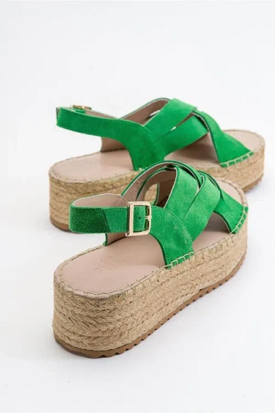 Forever & Always Shoes Lontano Suede Leather Platform Sandal
