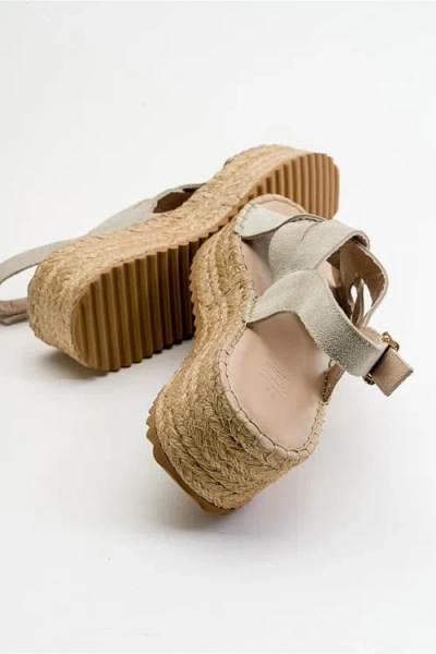 Forever & Always Shoes Lontano Suede Leather Platform Sandal