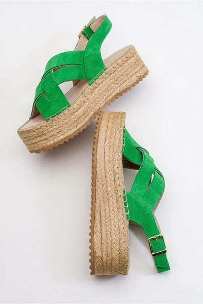 Forever & Always Shoes Lontano Suede Leather Platform Sandal