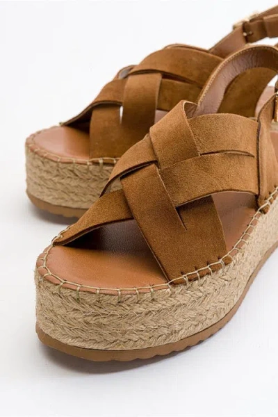 Forever & Always Shoes Lontano Suede Leather Platform Sandal