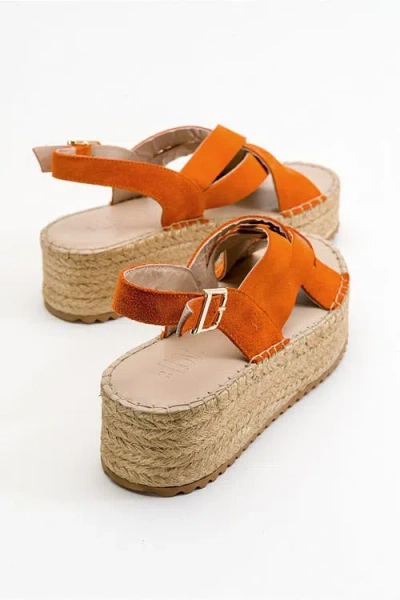 Forever & Always Shoes Lontano Suede Leather Platform Sandal