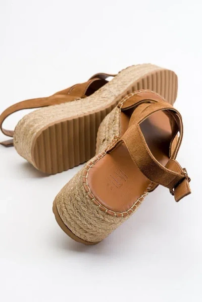 Forever & Always Shoes Lontano Suede Leather Platform Sandal