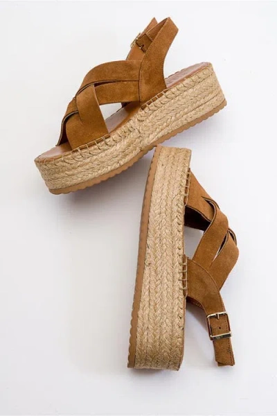 Forever & Always Shoes Lontano Suede Leather Platform Sandal