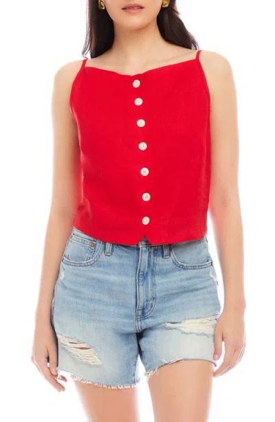 Fifteen Twenty Elis Sleeveless Button Up Linen Top