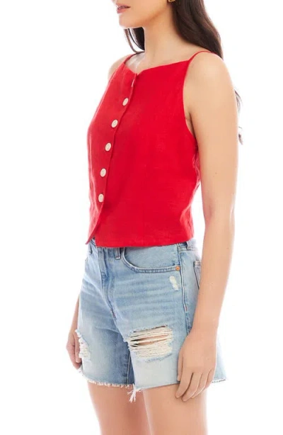 Fifteen Twenty Elis Sleeveless Button Up Linen Top