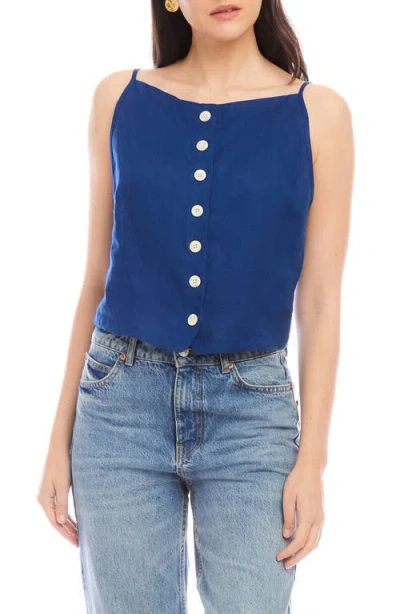 Fifteen Twenty Elis Sleeveless Button Up Linen Top