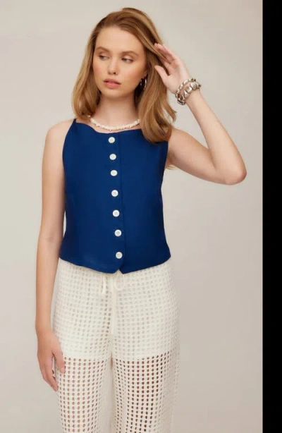 Fifteen Twenty Elis Sleeveless Button Up Linen Top
