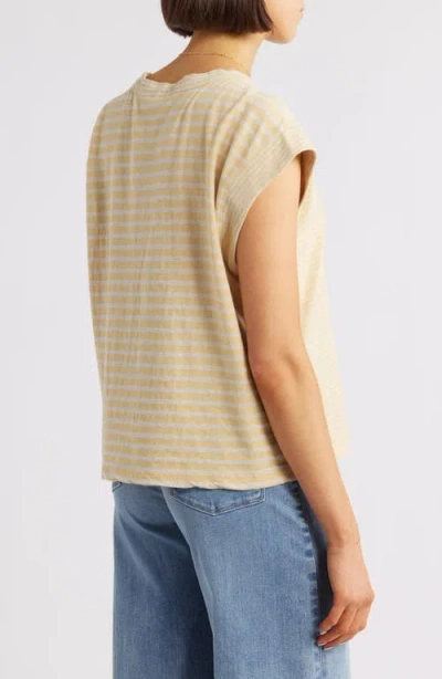 Madewell Stripe Boxy Cotton & Linen Muscle T-shirt