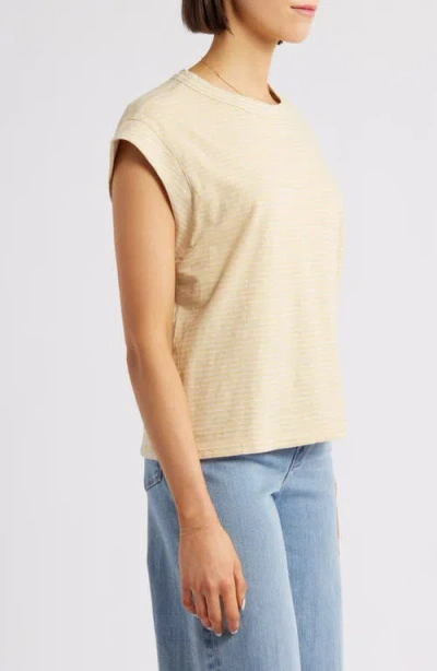 Madewell Stripe Boxy Cotton & Linen Muscle T-shirt