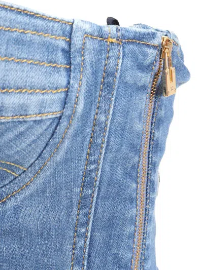 Elisabetta Franchi Denim Bustier Top
