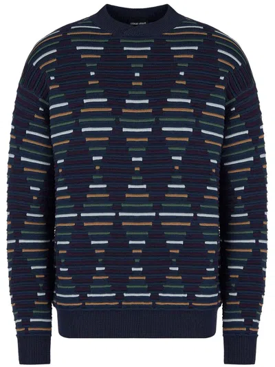 Giorgio Armani Man Sweater Navy Size 46 Virgin Wool