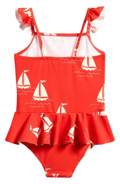 Mini Rodini Kids' Print Skirted One-piece Swimsuit