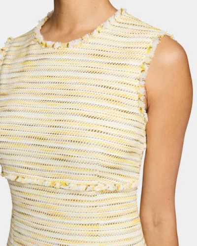 Santorelli Andi Sleeveless Fit And Flare Sheath Dress In Lightweight Cotton Tweed