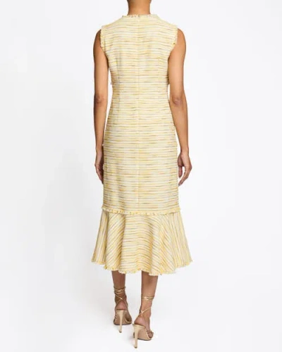 Santorelli Andi Sleeveless Fit And Flare Sheath Dress In Lightweight Cotton Tweed