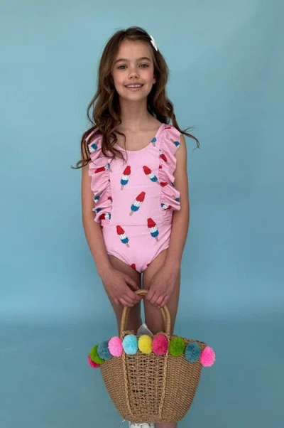 Lola + The Boys Girl's Pinkie Bomb Pop One-piece Swimsuit